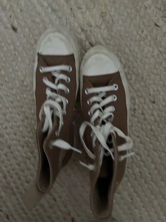 Converse High Top Sneakers in Brown and White - Picture 4 of 5